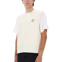 Veste pentru Barbati - Veste casual MAISON KITSUN Ribbed Vest With Fox Patch IVORY Barbati (BM 19278191) - B-mall.ro