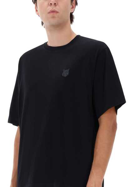 Tricouri MAISON KITSUN Fox Patch T-Shirt BLACK Barbati (BM 19278203) 4