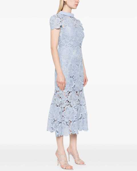 Rochii casual Self-Portrait Lace Midi Dress BLUE Femei (BM 19278317) 3