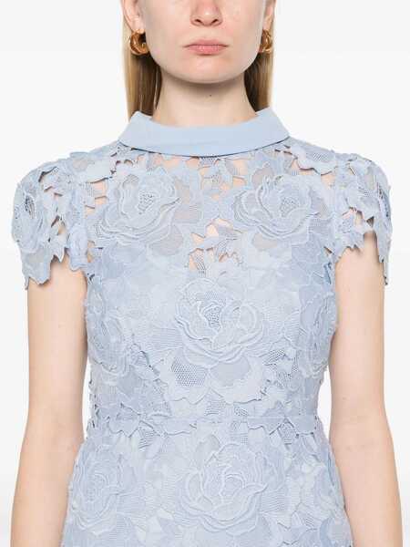 Rochii casual Self-Portrait Lace Midi Dress BLUE Femei (BM 19278317) 5
