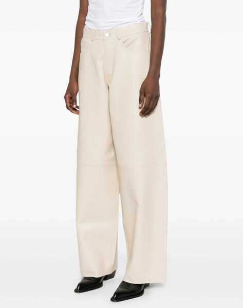 Pantaloni casual HAIKURE Bethany Leather Pants IVORY Femei (BM 19278350) 3
