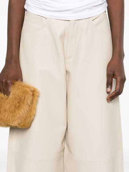 Pantaloni casual HAIKURE Bethany Leather Pants IVORY Femei (BM 19278350) 5