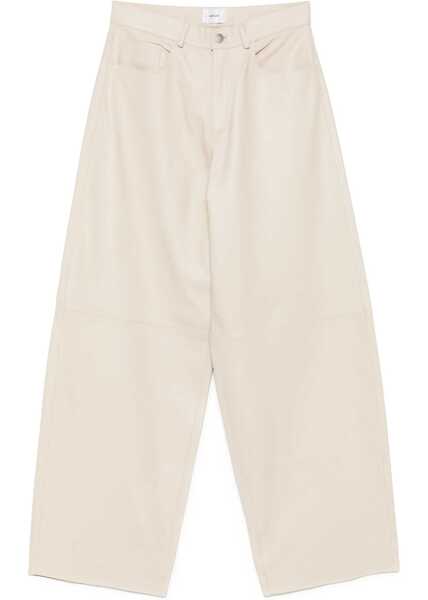Pantaloni casual HAIKURE Bethany Leather Pants IVORY Femei (BM 19278350) 1