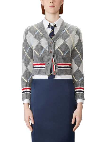 Pulovere Thom Browne Thom Browne Cardigan Argyle GRAY Femei (BM 19282953) 3