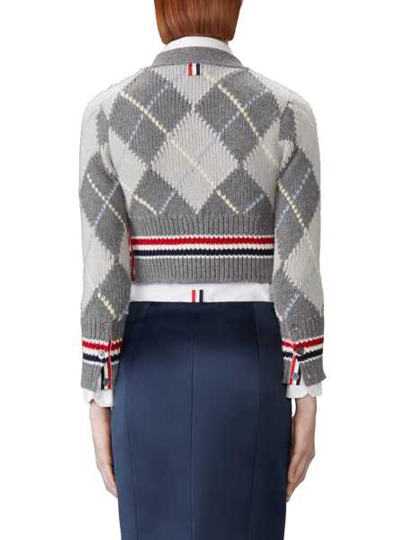 Pulovere Thom Browne Thom Browne Cardigan Argyle GRAY Femei (BM 19282953) 4
