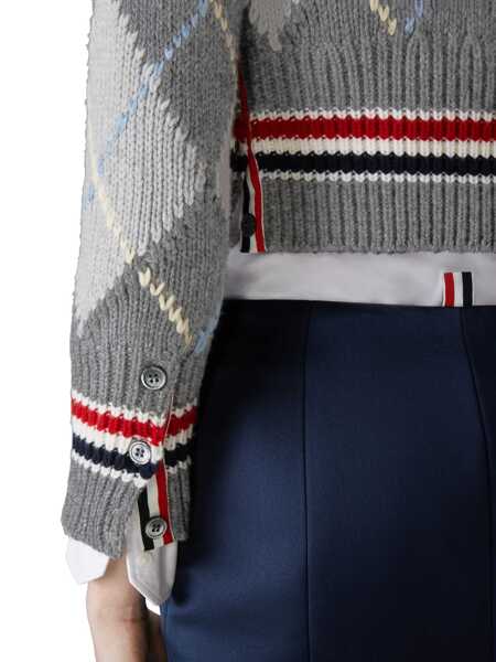 Pulovere Thom Browne Thom Browne Cardigan Argyle GRAY Femei (BM 19282953) 5