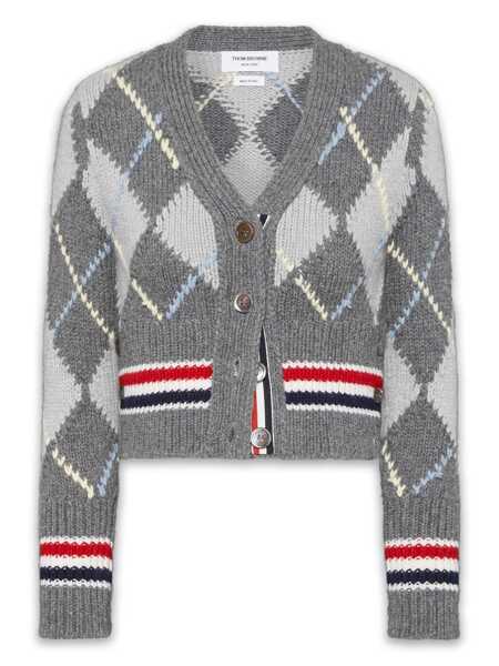 Pulovere Thom Browne Thom Browne Cardigan Argyle GRAY Femei (BM 19282953) 1