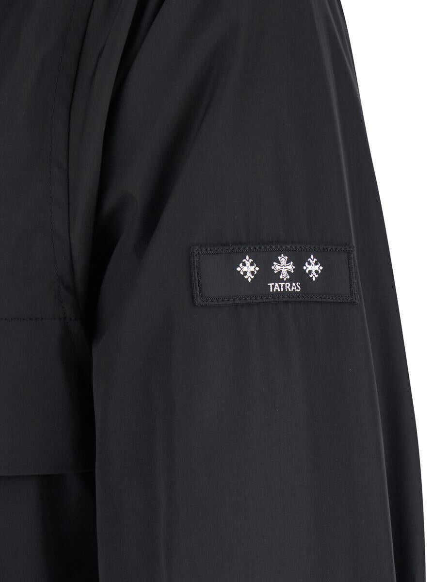 Geci TATRAS Black Jacket With Drawstring Hood And Logo Patch On The Sleeve In Tech Fabric Man Black Barbati (BM 19283292) 3