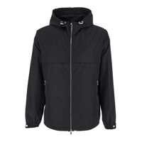 Geci TATRAS Black Jacket With Drawstring Hood And Logo Patch On The Sleeve In Tech Fabric Man