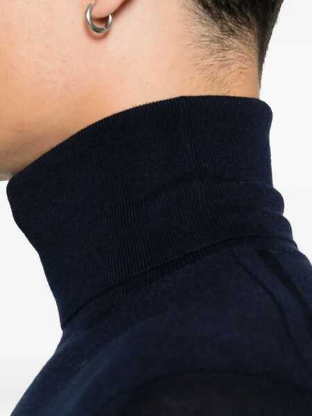 Pulovere Saint Laurent Saint Laurent Pull Col Roule Cachemire Laine BLEU NUIT Barbati (BM 19283331) 5