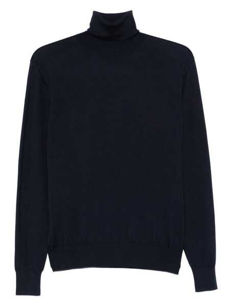 Pulovere Saint Laurent Saint Laurent Pull Col Roule Cachemire Laine BLEU NUIT Barbati (BM 19283331) 1