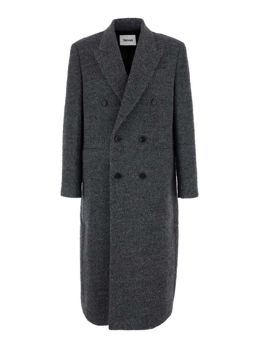Paltoane Tonywack Grey Double-Breasted Coat With Classic Lapels In Wool Blend Man GREY Barbati (BM 19283418) 1