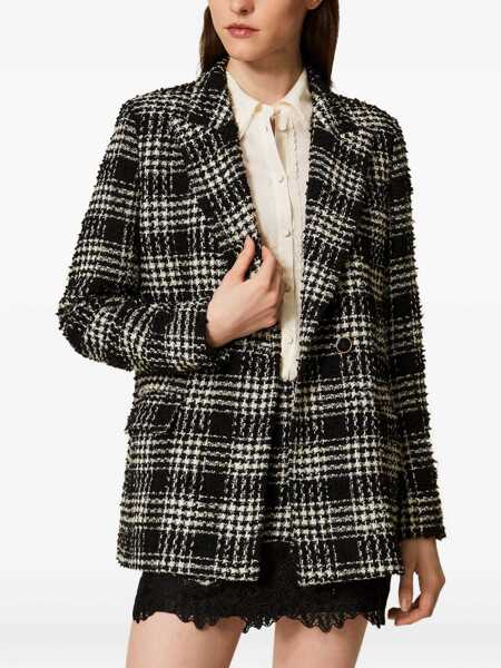 Sacouri TWINSET Twinset Black Blazer BIG CHECK NERO/NEVE Femei (BM 19284153) 2