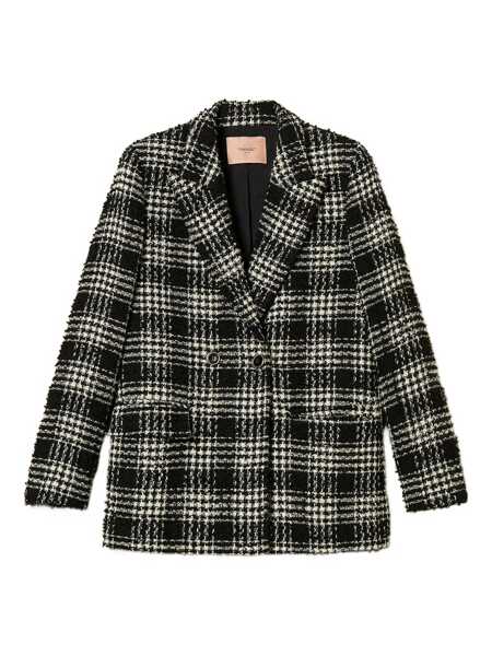 Sacouri TWINSET Twinset Black Blazer BIG CHECK NERO/NEVE Femei (BM 19284153) 1