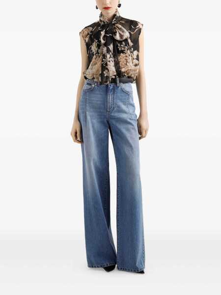 Blugi Dolce & Gabbana Dolce & Gabbana Wide-Leg Jeans With 5 Pockets Navy Femei (BM 19284258) 2