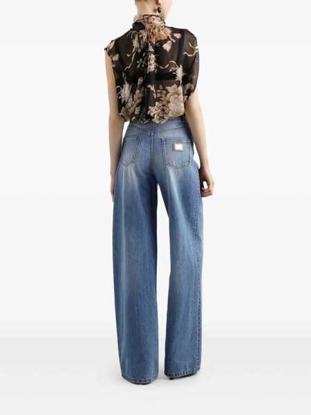 Blugi Dolce & Gabbana Dolce & Gabbana Wide-Leg Jeans With 5 Pockets Navy Femei (BM 19284258) 3