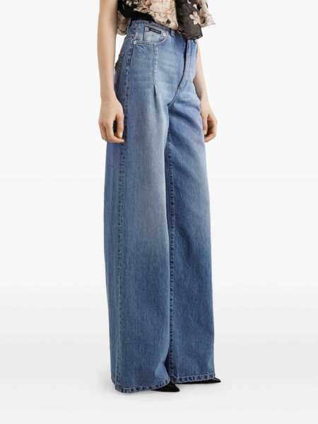 Blugi Dolce & Gabbana Dolce & Gabbana Wide-Leg Jeans With 5 Pockets Navy Femei (BM 19284258) 4