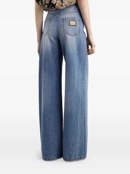 Blugi Dolce & Gabbana Dolce & Gabbana Wide-Leg Jeans With 5 Pockets Navy Femei (BM 19284258) 5