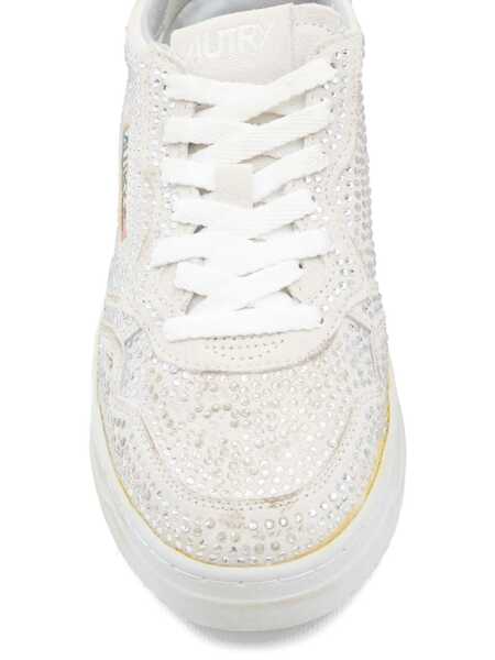 Sneakers AUTRY Autry Medalist Low Crystal Sneakers In White Micro Rhinestone Beige Femei (BM 19284375) 3