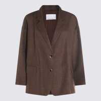 Sacouri Nine In The Morning Brown Wool Blazer Femei