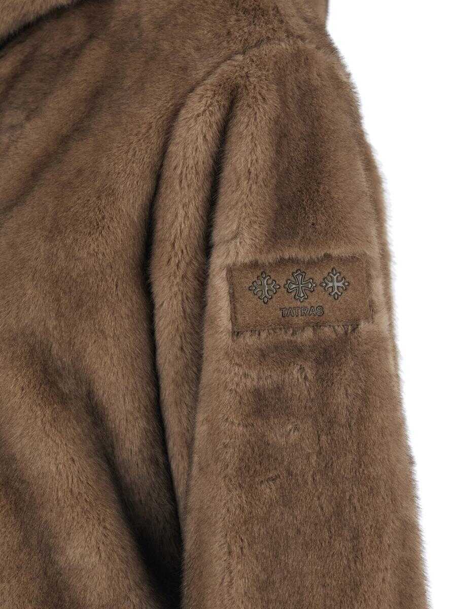 Geci TATRAS Arabis Brown Jacket With Fixed Hood And Logo Patch On The Sleeve In Faux Fur Woman BROWN Femei (BM 19284621) 3