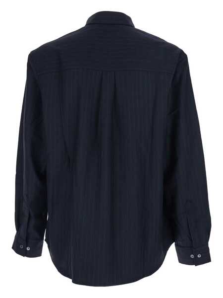 Camasi Tonywack Blue Pinstriped Shirt With Pointed Collar In Wool Blend Man BLUE Barbati (BM 19284777) 2