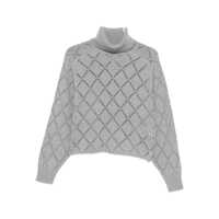 Pulovere Semicouture Grey 'Desideria' Knitwear With Diamond Pattern Femei