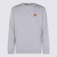 Pulovere Maison Kitsuné Light Grey Cotton Sweatshirt Barbati