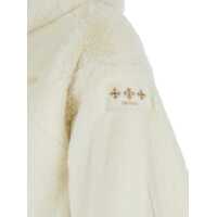 Geci TATRAS Dama - Geci TATRAS Yumola White Jacket With Drawstring Hood And Logo Patch On The Sleeve In Ecofur Woman WHITE Femei (BM 19285173) - B-mall.ro