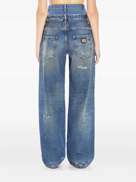 Blugi Dolce & Gabbana Dolce & Gabbana Wide-Leg Jeans With 5 Pockets Navy Femei (BM 19285188) 4