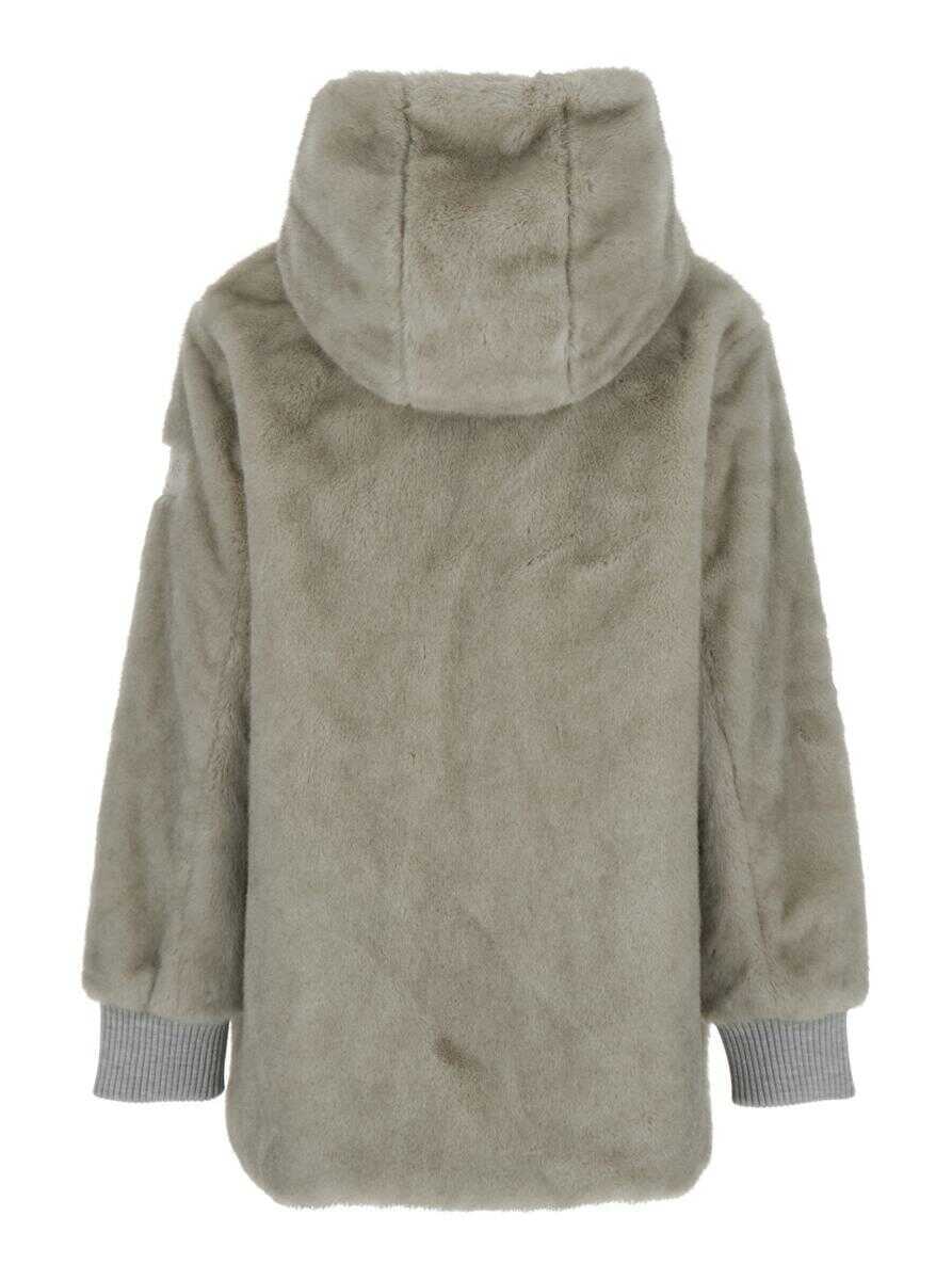 Geci TATRAS Arabis Grey Jacket With Fixed Hood And Logo Patch On The Sleeve In Faux Fur Woman GREY Femei (BM 19285227) 2