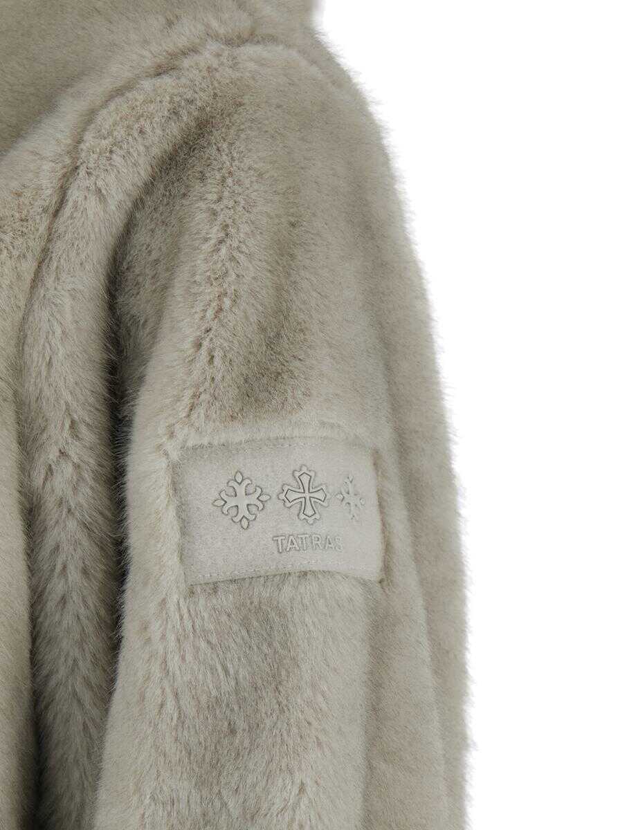 Geci TATRAS Arabis Grey Jacket With Fixed Hood And Logo Patch On The Sleeve In Faux Fur Woman GREY Femei (BM 19285227) 3