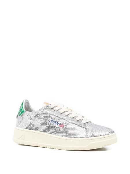 Sneakers AUTRY Autry Dallas Low Sparkling Sneakers In Silver And Green Sequins MULTICOLOUR Femei (BM 19285470) 2
