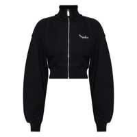 Pulovere Off-White Off-White Black Sweatshirt With Zip And Embroidered Logo Femei