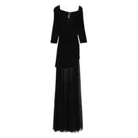 Rochii NORMA KAMALI Norma Kamali Black Long Dress With Three-Quarter Sleeves