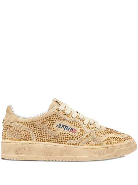 Sneakers AUTRY Autry Medalist Low Crystal Sneakers In Bronze Micro Rhinestone Beige Femei (BM 19286445) 1