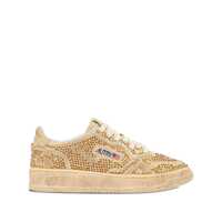 Sneakers Autry Medalist Low Crystal Sneakers In Bronze Micro Rhinestone Femei