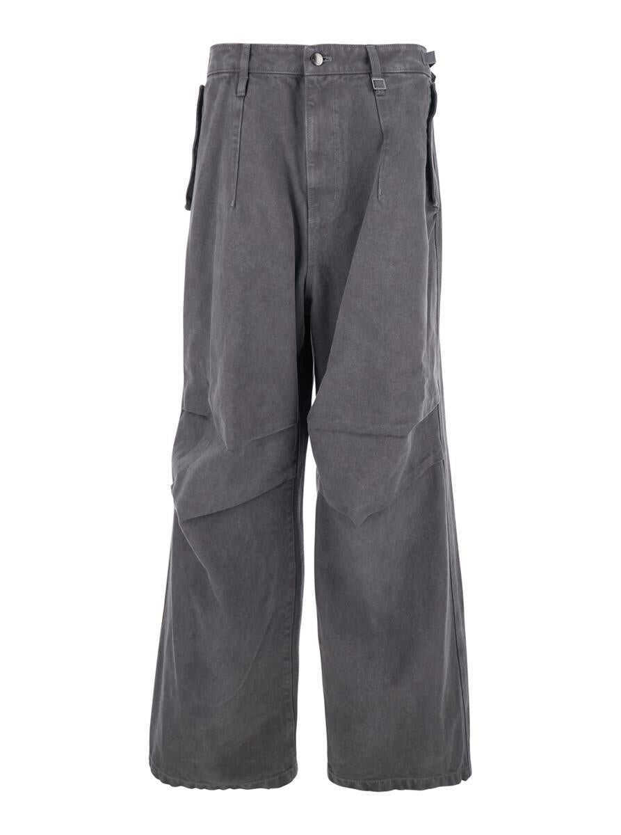 Pantaloni WOOYOUNGMI Grey Pants With Belt Loops In Cotton Man GREY Barbati (BM 19286547) 1