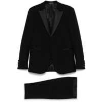 Costume Black Single-Breasted Suit With Peak Revers In Wool Stretch Man Barbati