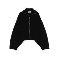 Cardigane Black Cardigan With Raised Collar And Knitting In Wool And Cashmere Blend Woman Femei