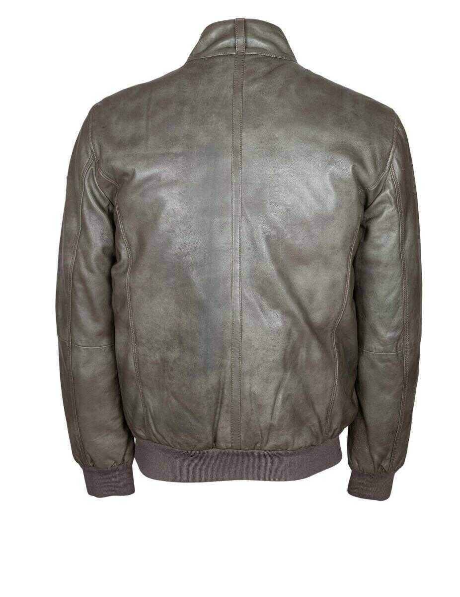 Bomber jacket Peuterey Peuterey Leather Bomber Jacket GREEN Barbati (BM 19287573) 3