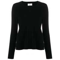 Pulovere Black Crewneck Sweater With Dropped Shoulders In Cashmere Woman Femei