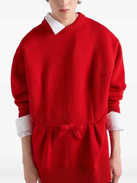 Pulovere Prada Prada Round Neck Sweater In Virgin Wool RED Femei (BM 19288356) 4