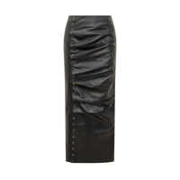 Fuste Rotate Birger Christensen Rotate Leather Skirt With Side Buttons Femei