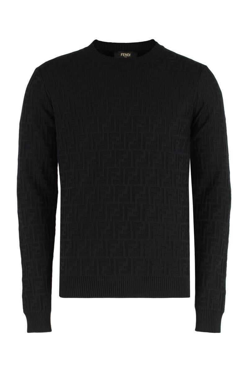 Pulovere Fendi Fendi Sweater With Round Neck Made Of Cotton Black Barbati (BM 19288929) 1