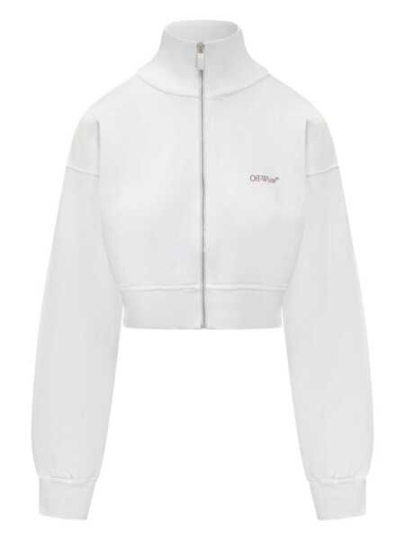 Pulovere Off-White Off-White Off-White White Crop Sweatshirt With Logo And Arrow Print WHITE Femei (BM 19289091) 1