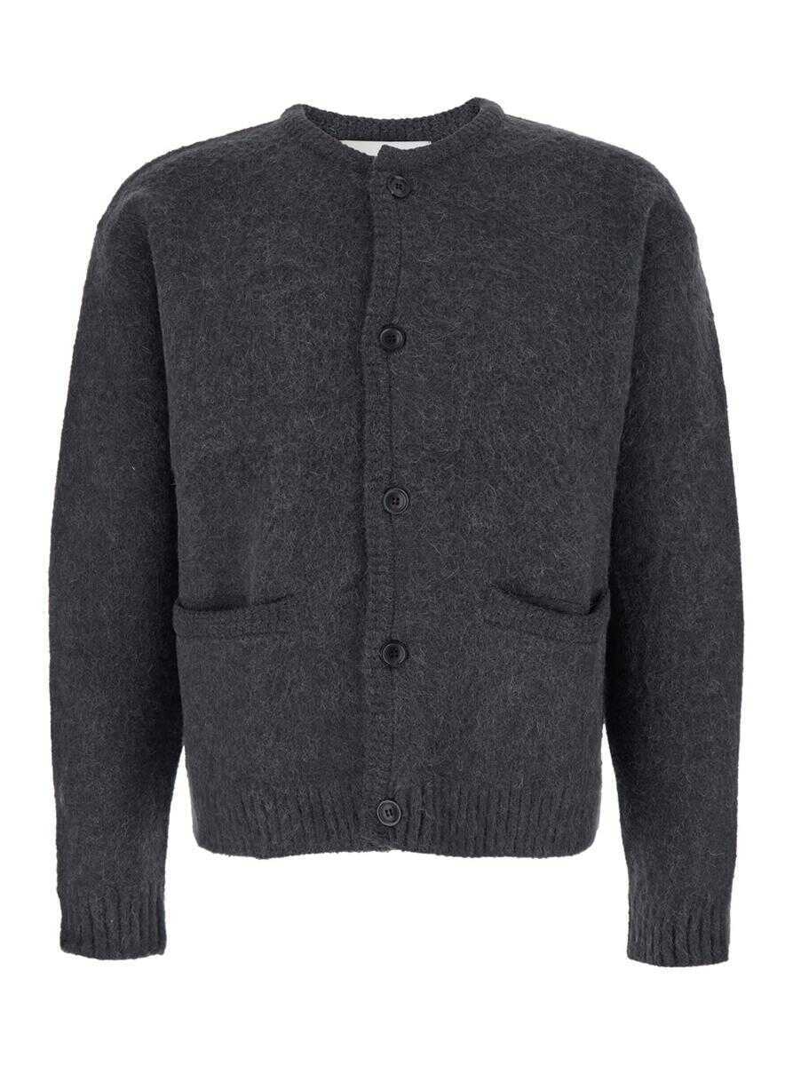 Pulovere Tonywack Grey Crew Neck Sweater With Front Pockets And Brushed Effect In Fabric Man GREY Barbati (BM 19289727) 1