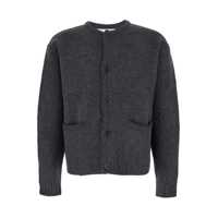 Pulovere Tonywack Grey Crew Neck Sweater With Front Pockets And Brushed Effect In Fabric Man