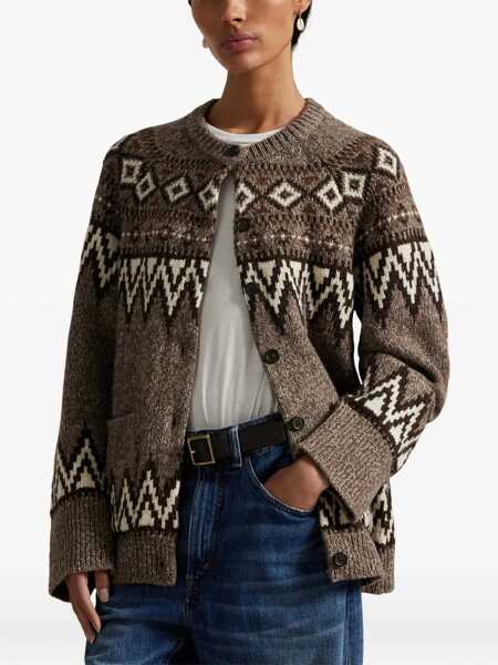 Cardigane Ralph Lauren Wool blend Fair Isle cardigan Brown Femei (BM 19291503) 3