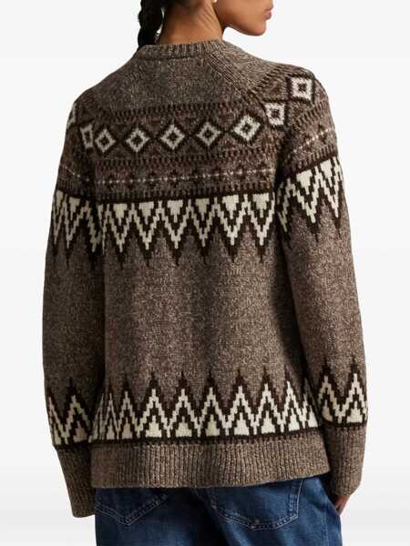 Cardigane Ralph Lauren Wool blend Fair Isle cardigan Brown Femei (BM 19291503) 4